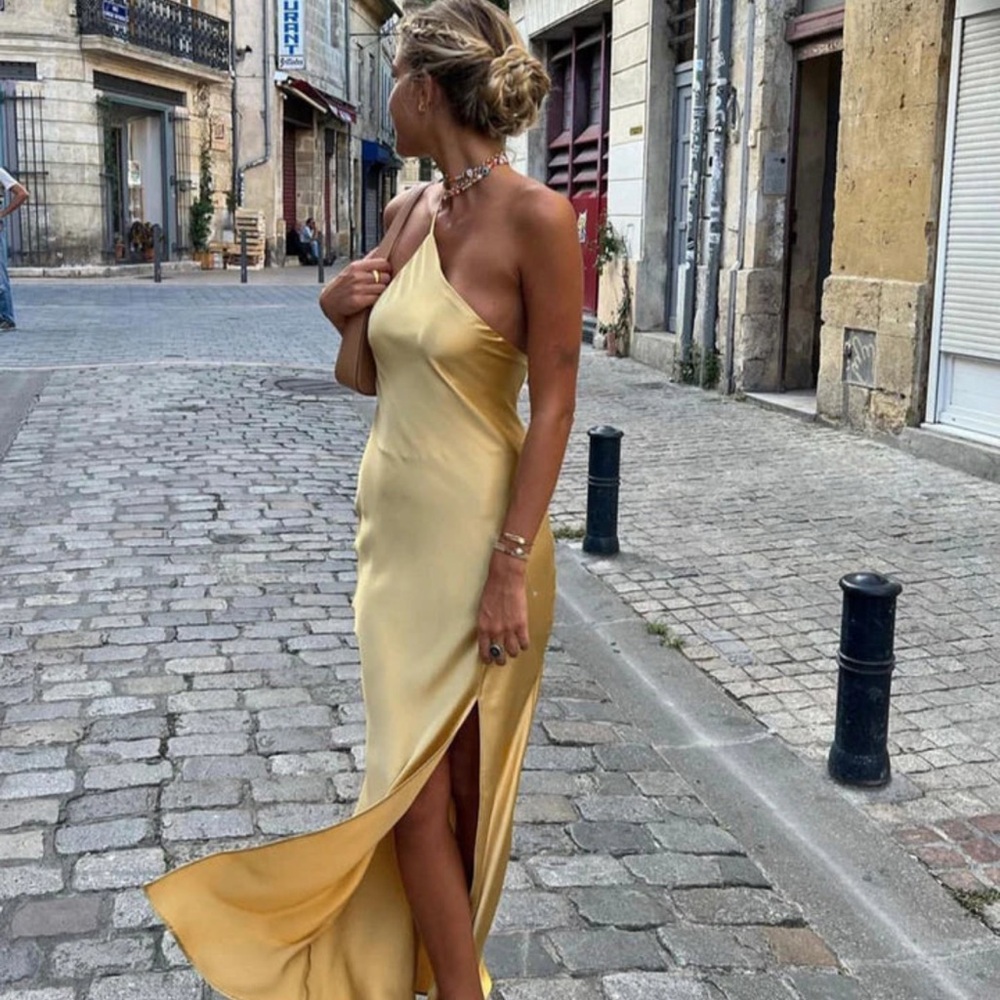 Elegant Gold Slip Dress